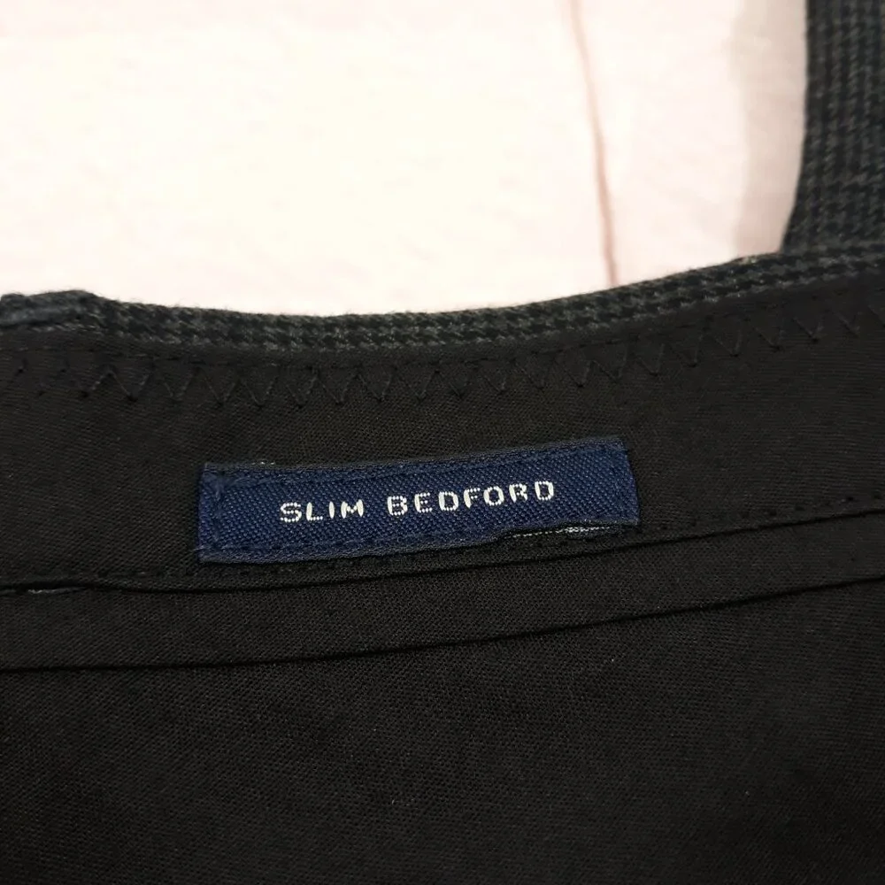 J.CREW Slim Bedford Dress Pants Mens 35 x 32 Black Cotton Tapered NEW‎
